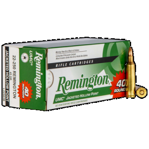 REMINGTON Umc Centerfire Rifle Ammo 22-250 Rem. 45 Gr. Jhp 40 Rd.