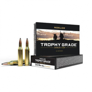 NOSLER Trophy Grade Rifle Ammunition 243 Win. 100 Gr. Pt Sp 20 Rd.