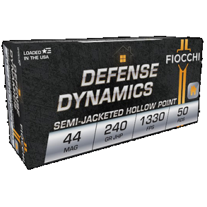 FIOCCHI Defense Dynamics Centerfire Handgun Ammo 44 Mag. 240 Gr. Jhp 50 Rd.