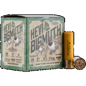 HEVI Shot Bismuth Shotgun Ammo 20 Ga. 3 In. 1 1/8 Oz. 6 Shot 25 Rd.