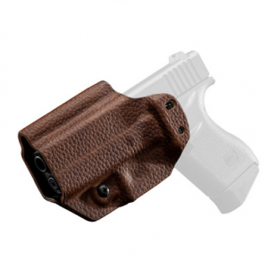 Mission First Tactical Leather Hybrid IWB/OWB Holster for Glock 43/43x Brown Ambi