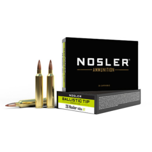 NOSLER Ballistic Tip Rifle Ammunition 26 NOSLER 140 Gr. Bt Sp 20 Rd.
