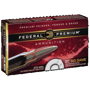 Federal Premium Rifle Ammo 270 Win. 130 gr. Nosler Partition 20 rd.