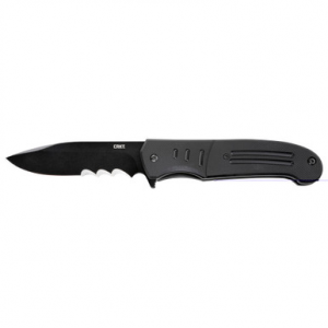 CRKT Ignitor Assisted Folding Knife 3-1/2" Drop Point Blade Black with Veff Serrations