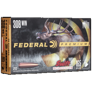 Federal Premium Swift Scirocco II 308 Winchester Polymer-Tipped 165 Grain 20 Rounds