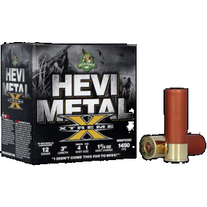 HEVI-Shot HS38122 HEVI-Metal Extreme 12Gauge 3" 1 1/4oz Steel/Tungsten 4/1Shot 25 Rounds