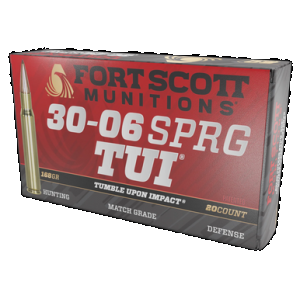 Fort Scott Munitions 3006168SCV Tumble Upon Impact (TUI) Rifle 30-06Springfield 168gr Solid Copper Spun 20 Rounds