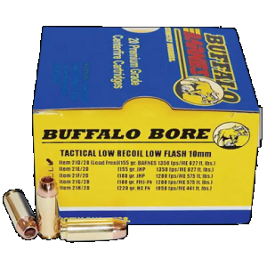 Buffalo Bore Ammunition 21D20 Buffalo-Barnes Strictly Business 10mmAuto 155gr Barnes TAC-XP Lead Free 20 Rounds
