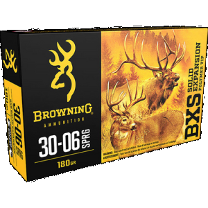 Browning Ammo B192430061 BXS Copper Expansion 30-06Springfield 180gr Lead Free Solid Expansion Polymer Tip 20 Rounds - Browning