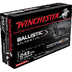 WINCHESTER Ballistic Silvertip Rifle Ammo 243 Win. 55 Gr. Ballistic Silvertip 20 Rd.