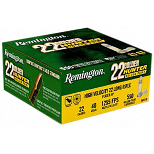REMINGTON Golden Hunter 22 Long Rifle Plated Hollow Point 40 Grain 550 Rounds