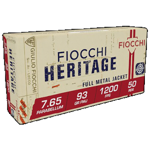 FIOCCHI Training Dynamics Centerfire Handgun Ammo 30 Luger 93 Gr. Fmj 50 Rd.