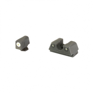 TruGlo TGTG231G1XA Tritium X White Outline Tritium Front/Green Tritium Rear/Black Nitride Fortress Frame, Compatible w/Glock 42/43/43X/48 Except MOS, Front Post/Rear Dovetail Mount