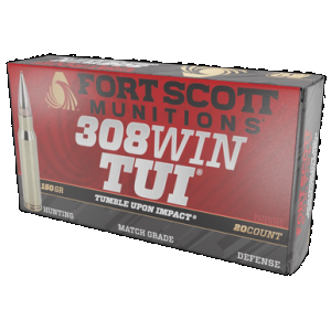 Fort Scott Munitions 308150SCV2 Tumble Upon Impact (TUI) Rifle 308Win 150gr Solid Copper Spun 20 Rounds