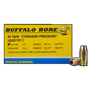 BUFFALO Bore Ammunition 23d20 Standard Pressure Strictly Business 40s&w 125gr Barnes Tac-xp Lead Free 20 Rounds