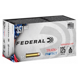 FEDERAL Train + Protect Pistol Ammo 357 Mag. 125 Gr. Vhp 50 Rd.