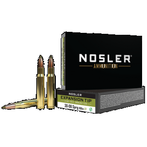 NOSLER Expansion Tip Rifle Ammunition 30-06 Sprg 168 Gr. Et Sp 20 Rd.