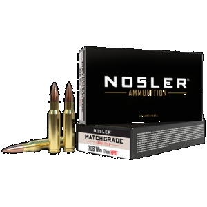 NOSLER Match Grade Rifle Ammunition 308 Win. 175 Gr. Cc Hpbt 20 Rd.