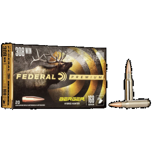 Federal Premium Berger Hybrid Hunter 308 Winchester 168 Grain 20 Rounds