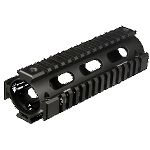 UTG Pro MTU001 Pro Quad Rail Handguard Drop-In Aluminum Black Anodized Hardcoat Picatinny Rail, For Carbine AR-15