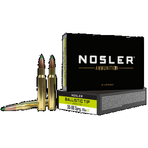 NOSLER Ballistic Tip Rifle Ammunition 30-06 Sprg 125 Gr. Bt Sp 20 Rd.