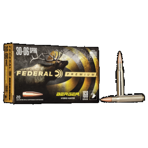 Federal Premium Rifle Ammo 30-06 Sprg. 168 gr. Berger Hybrid Hunter 20 rd.