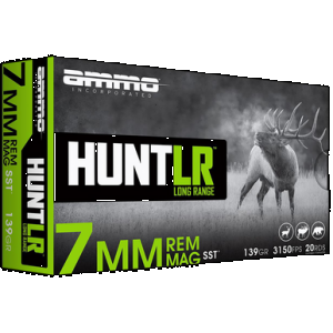 AMMO Inc Signature Hunt 7mm Remington Magnum Rifle AMMO - 139 Grain | Super Shock Tip | 20rd Box