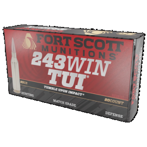 Fort Scott Munitions Rifle Ammo 243 Win. 80 gr. TUI 20 rd.