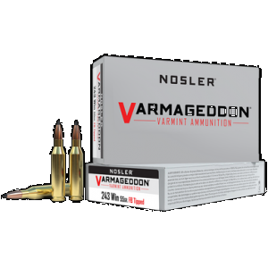 NOSLER Varmageddon Rifle Ammunition 243 Win. 55 Gr. Vg Fbt 20 Rd.