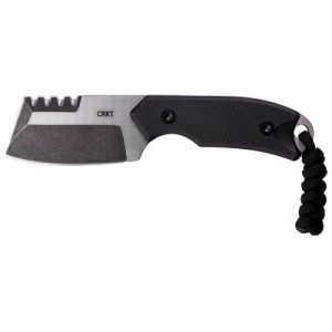 Columbia River Knife & Tool CRKT 4036 Razel Compact 2.32" Fixed Plain/Top Veff Serrations Brushed Stonewashed D2 Steel Blade, Black G10 Handle, Includes Cord Fob/Sheath - $49.70 at Shooting Surplus