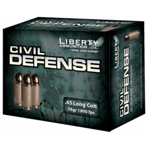 Liberty Ammunition LACD45031 Civil Defense 45Colt 78gr Lead Free Fragmenting Hollow Point 20 Rounds