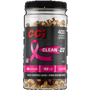 CCI Clean22 Rimfire Ammo 22 LR. 40 gr. Pink LRN 400 rd.