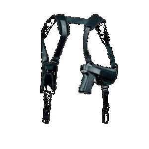 Uncle Mike's 77000 Pro-Pak Horizontal Shoulder Holster Shoulder Size 0 Black Nylon Harness Fits Sm/Med DA Revolver Fits 2-3" Barrel Right Hand