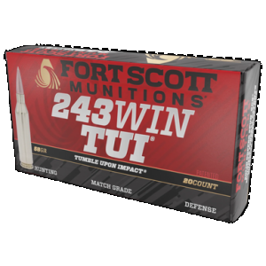 Fort Scott Munitions Rifle Ammo 243 Win. 58 gr. TUI 20 rd.