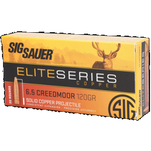SIG Sauer Elite Copper Hunting 6.5 Creedmoor Copper Solid 120 Grain 20 Rounds