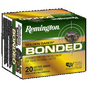 REMINGTON Golden Saber Bonded 10mm Handgun Ammo 180 Grain 20 Rounds