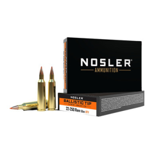 Nosler Varmint Ballistic Tip Rifle Ammunition 22-250 Rem. 55 gr. BT SP 20 rd.