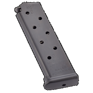 CMC Products MRPM45FS8B Power Mag Railed 8rd 45 ACP Fits 1911 Government Black Stainless Steel