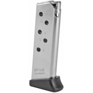 Walther Walther Arms 2246010 PPK 6rd Detachable w/Finger Rest 380 ACP Nickel Steel - $35.54 at Shooting Surplus