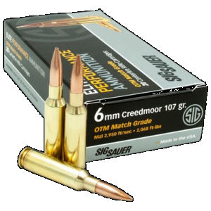 SIG Sauer E6mmcm220 Marksman Elite 6mm Creedmoor 107 Gr Open Tip Match 20 Rounds