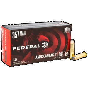 FEDERAL American Eagle Pistol Ammo 357 Mag 158 Gr. Jacketed Soft Point 50 Rd.