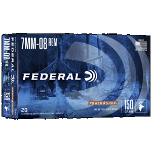 Federal Power-Shok 7mm-08 Remington Jacketed Soft Point 150 Grain 20 Rounds