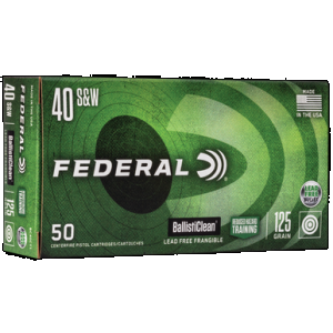 Federal BC40CT1 BallistiClean Reduced Hazard Training 40S&W 125gr Lead Free Frangible 50 Rounds