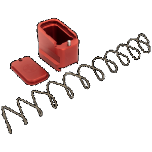 Shield Arms G19ME5RED Magazine Extension +5 Extended 9mm Luger/40 S&W 5rd Compatible w/Glock 19/23, Red Anodized Aluminum