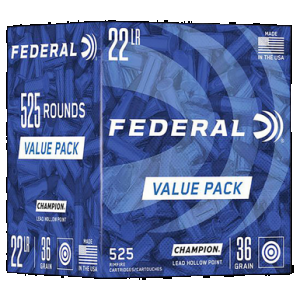 Federal Champion Training 22 Long Rifle Lead Hollow Point 36 Grain 525 Rounds