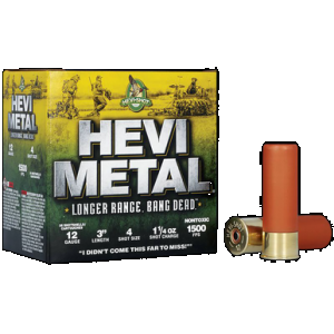 HEVI-METAL Hs38004 HEVI-METAL Longer Range 12gauge 3" 1 1/4oz 4shot 25 Rounds