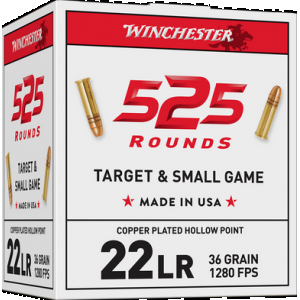 WINCHESTER Usa Pistol Ammo 22 Long Rifle Copper Plated Hollow Point 36 Grain 525 Rounds
