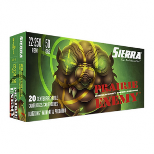 SIERRA Prairie Enemy Rifle Ammo 22-250 Rem. 50 Gr. Blitzking