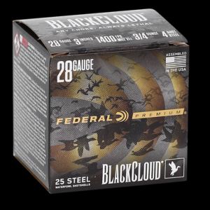 Federal Premium Black Cloud Waterfowl Shotgun Ammo 28 ga. 3 in. 3/4 oz. 4 Shot 10 rd.