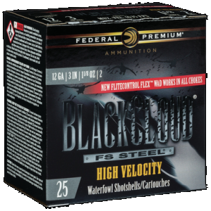 Federal Premium Black Cloud Waterfowl Shotgun Ammo 12 ga. 3 in. 1 1/8 oz. High Velocity 2 Shot 25 rd.